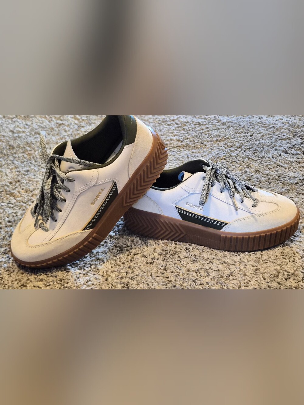 SOREL ONA Ave Toe Sneakers – Chalk / Green – Women’s Size 8